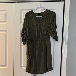 Massimo Deep Olive Long Sleeve Dress